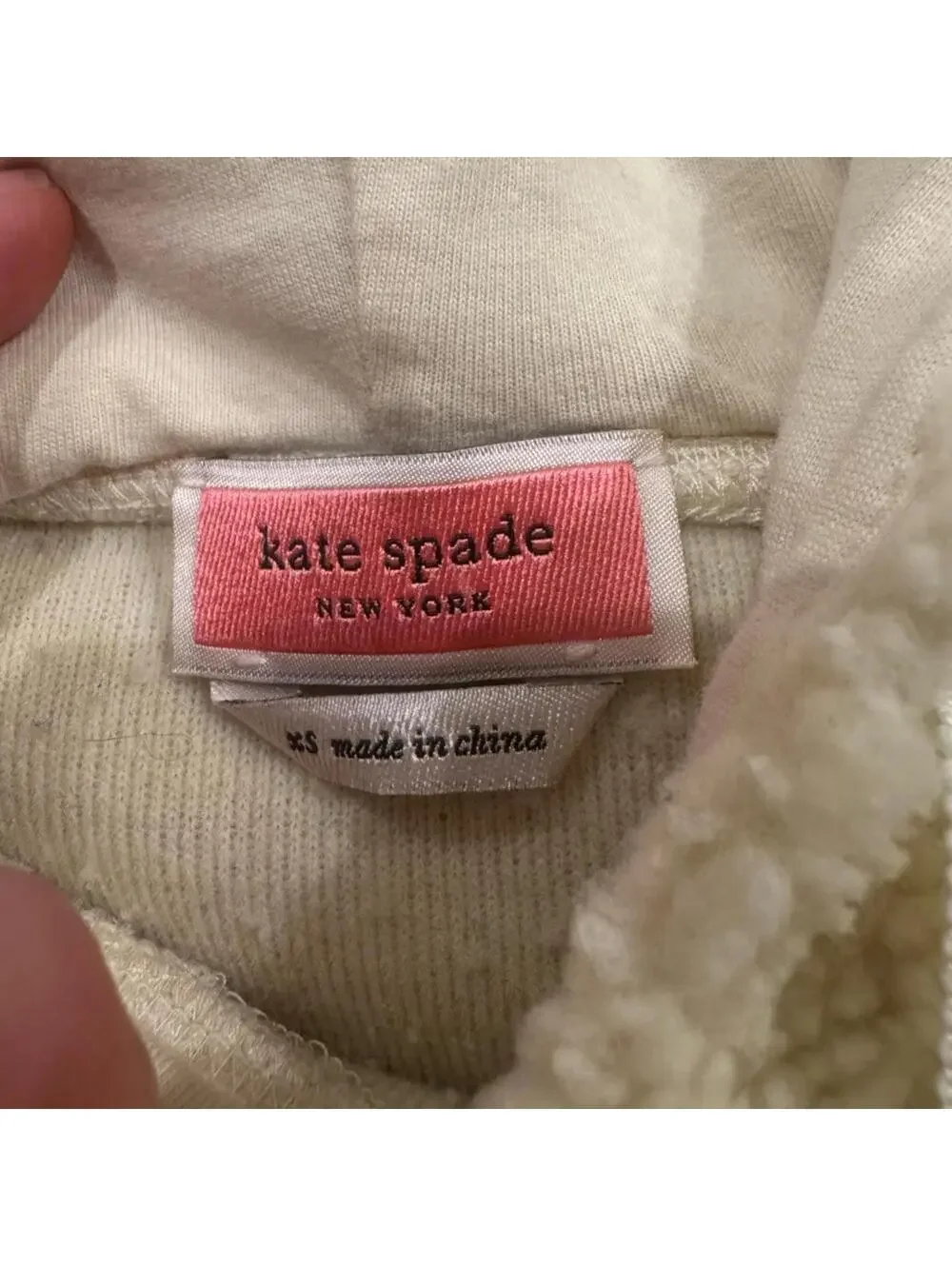 Kate Spade Cream Sherpa Hoodie XS